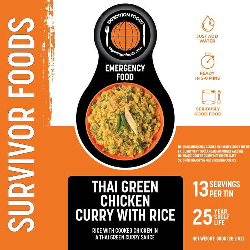 Expedition Foods Thai Green Chicken Curry with Rice (SURVIVOR FOODS RANGE)