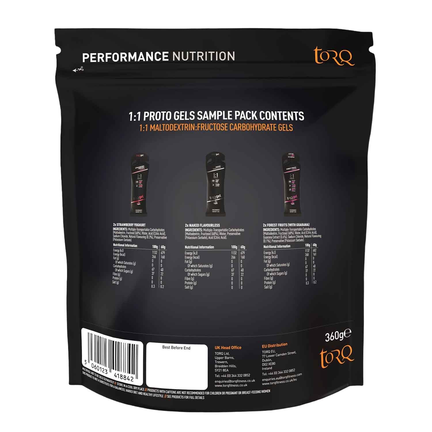 Torq 1:1 Sample Pack Proto Energy Gel (6-Gel Pack)