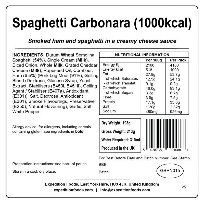 Expedition Foods Spaghetti Carbonara (1000Kcal)