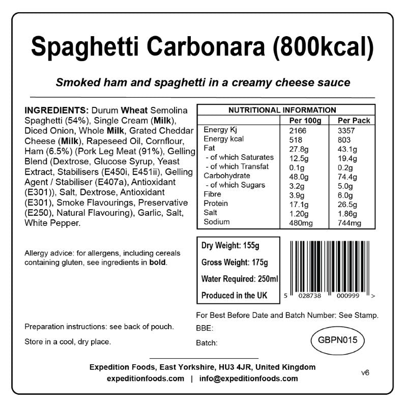 Expedition Foods Spaghetti Carbonara (High Energy)