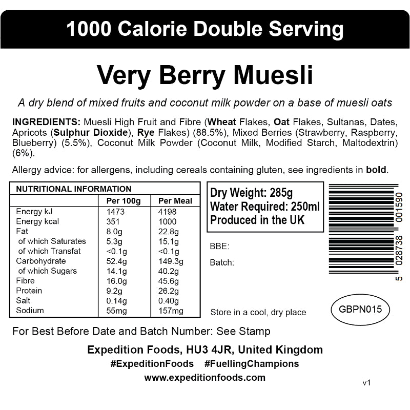 Expedition Foods Very Berry Muesli (1000 kcal)