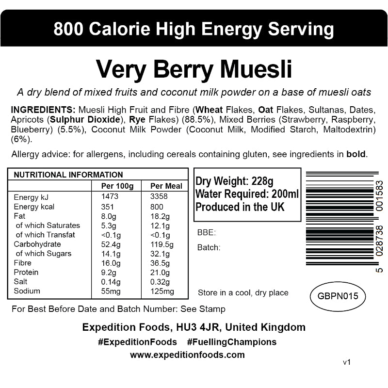 Expedition Foods Very Berry Muesli (High Energy)