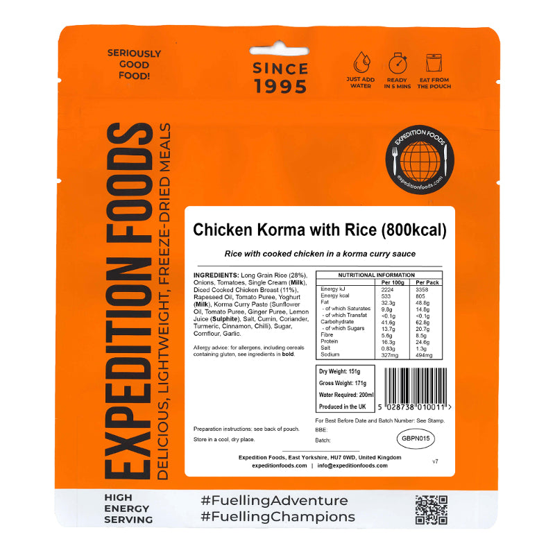 Expedition Foods Chicken Korma with Rice (High Energy)