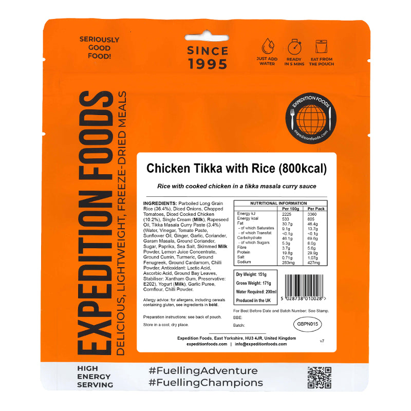 Expedition Foods Chicken Tikka with Rice (High Energy)