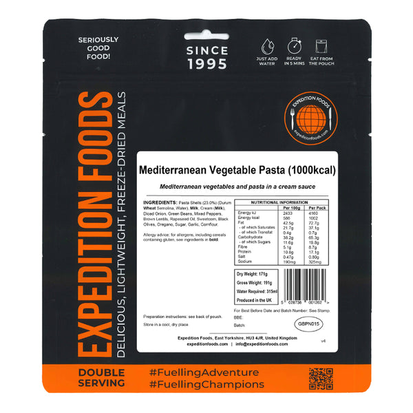 Expedition Foods Mediterranean Vegetable Pasta (1000 kcal)