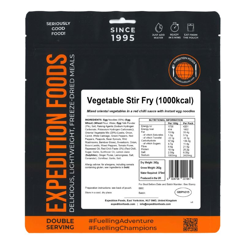 Expedition Foods Vegetable Stir Fry (1000Kcal)