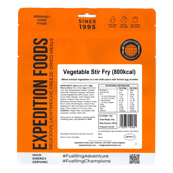 Expedition Foods Vegetable Stir Fry (High Energy)