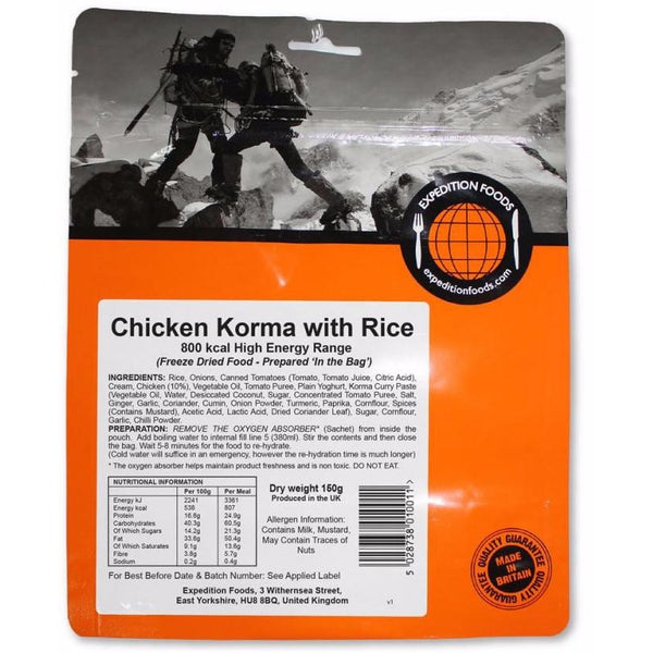 Expedition Foods Chicken Korma with Rice (High Energy)