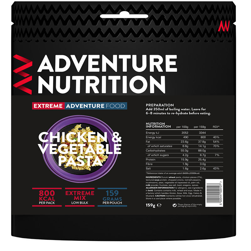 Extreme Adventure Food Chicken & Vegetable Pasta - 800Kcal