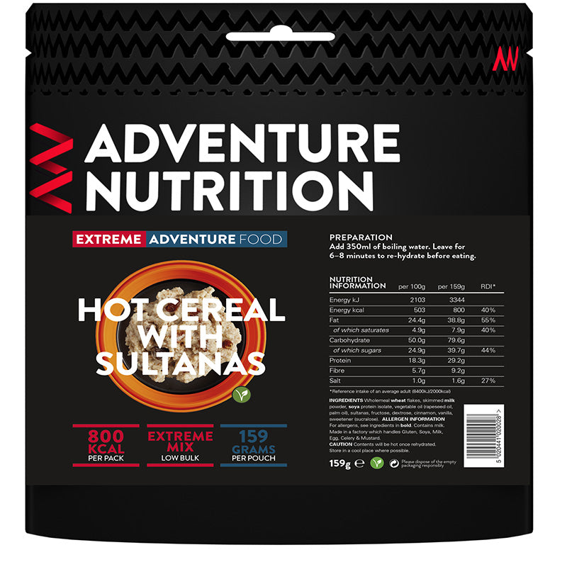 Extreme Adventure Food Hot Cereal With Sultanas - 800Kcal