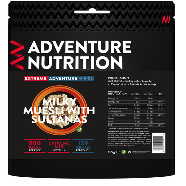 Extreme Adventure Food Milky Muesli With Sultanas - 800Kcal