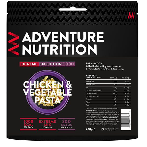Adventure Nutrition Chicken and Vegetable Pasta - 1000 Kcal