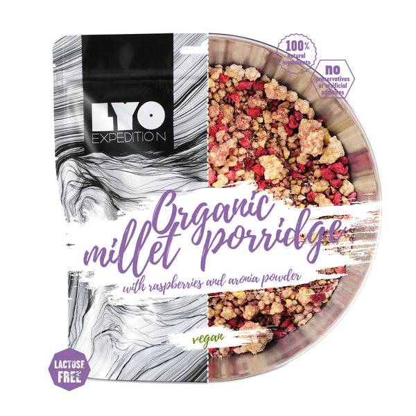 LYO Expedition Organic Millet Porridge with Raspberries and Aronia Powder