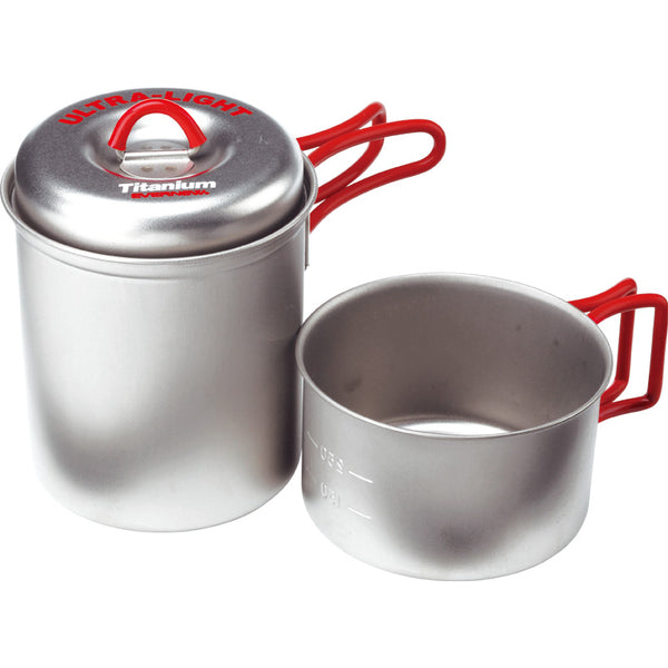 Evernew Titanium Stacking Solo Pot / Mug Set | Base Camp Food
