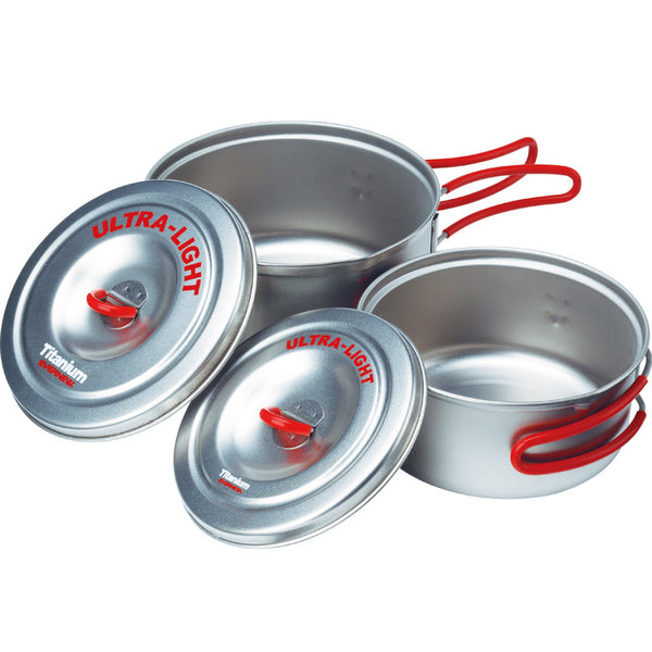 バーベキュー・調理用品 EVERNEW Titanium Cookware Set Evernew Titanium Ultralight Pot Set S (600ml, 900ml) | Base Camp Food
